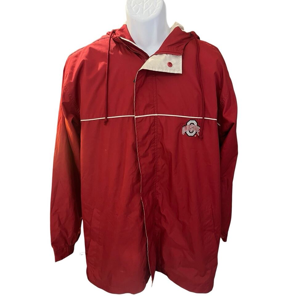 Vtg Antigua Sport Men's L full zip/button Ohio State Buckeyes hooded jacket